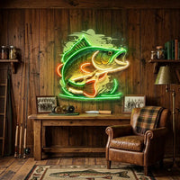 Cartoon Big Sea Bass LED Neon Sign Light Pop Art