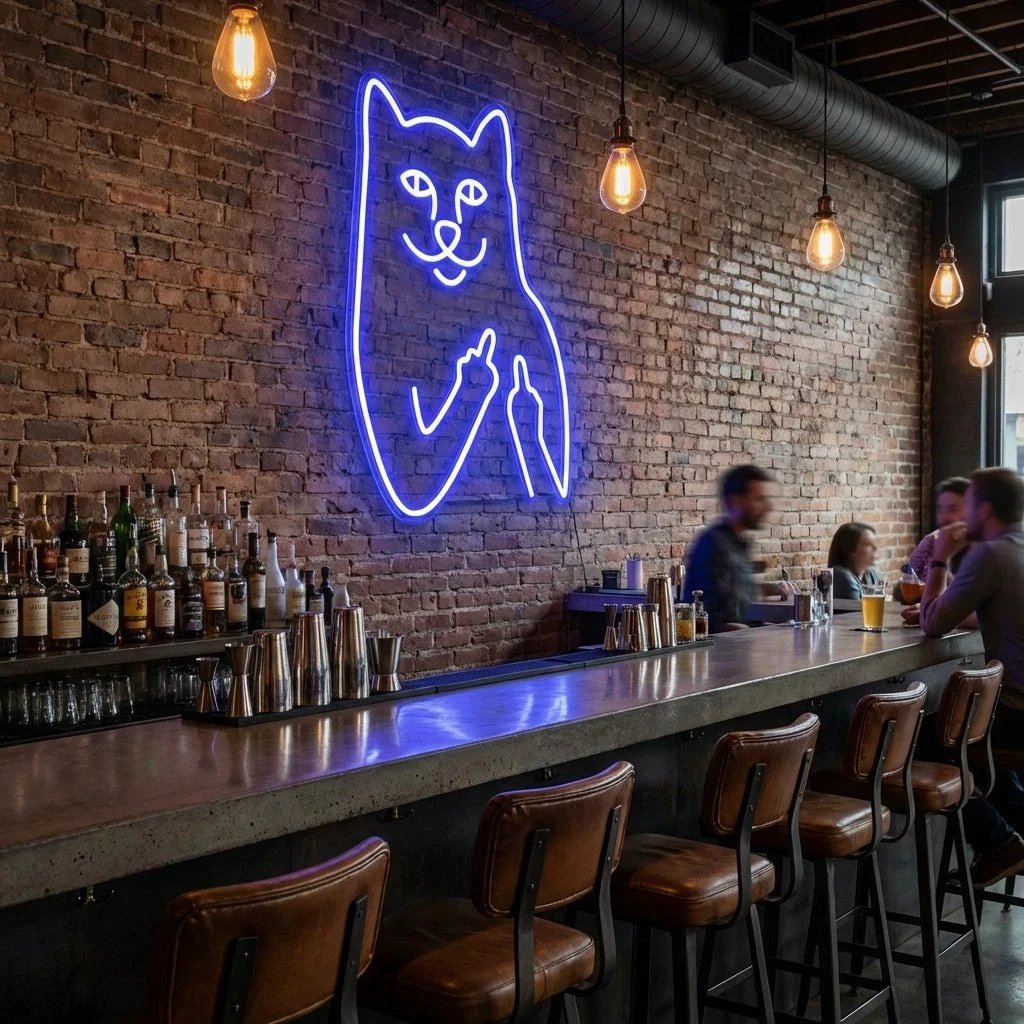 Cat Birdie Led Neon Sign Light
