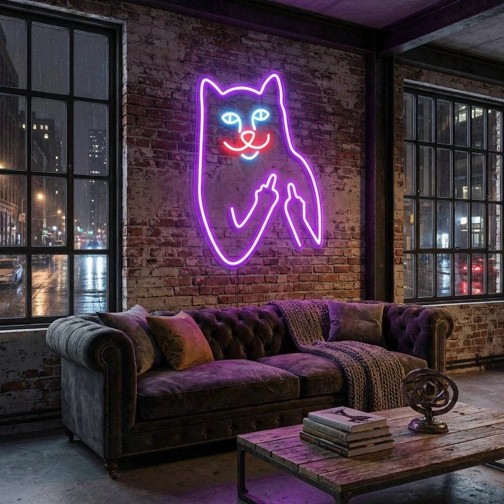 Cat Birdie Led Neon Sign Light