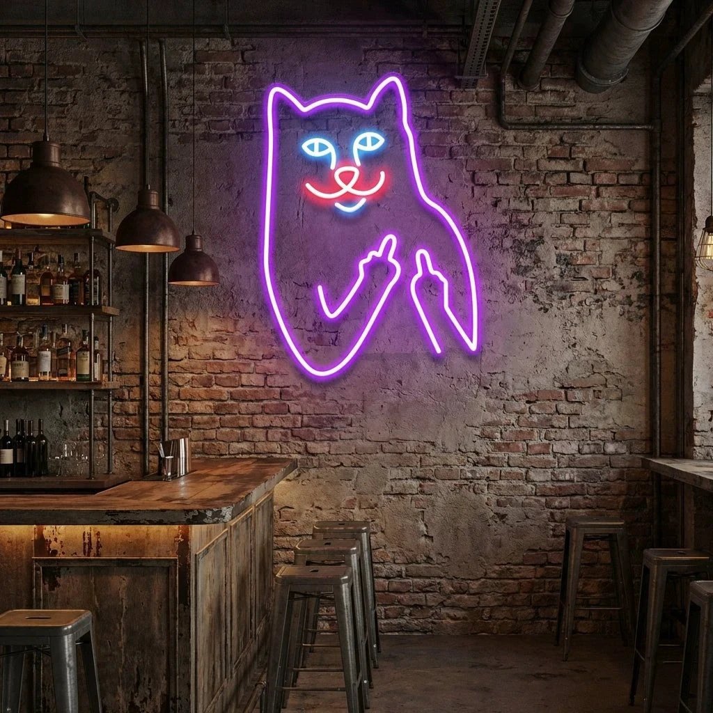 Cat Birdie Led Neon Sign Light