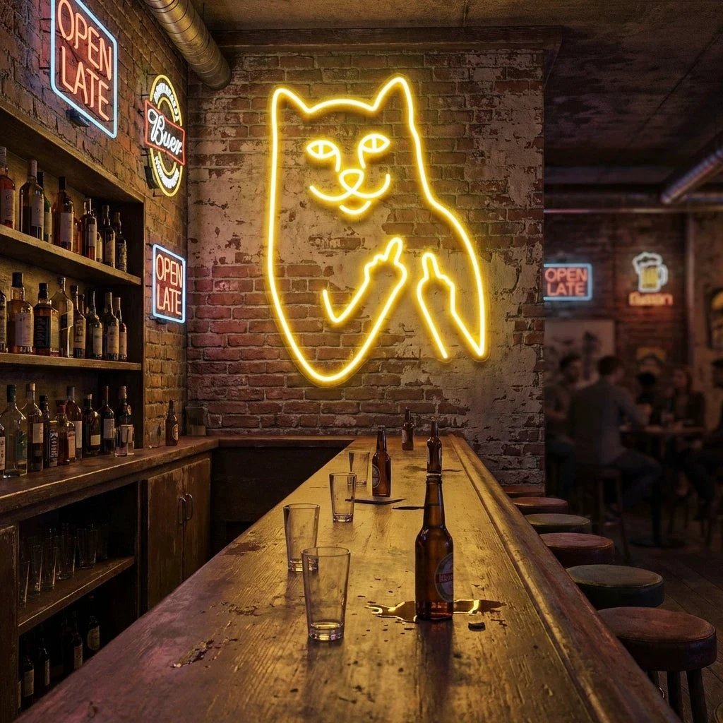 Cat Birdie Led Neon Sign Light