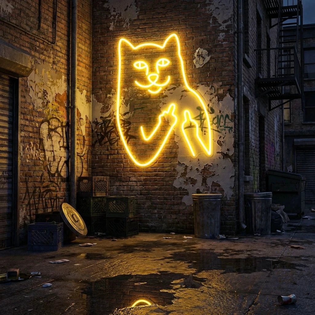 Cat Birdie Led Neon Sign Light