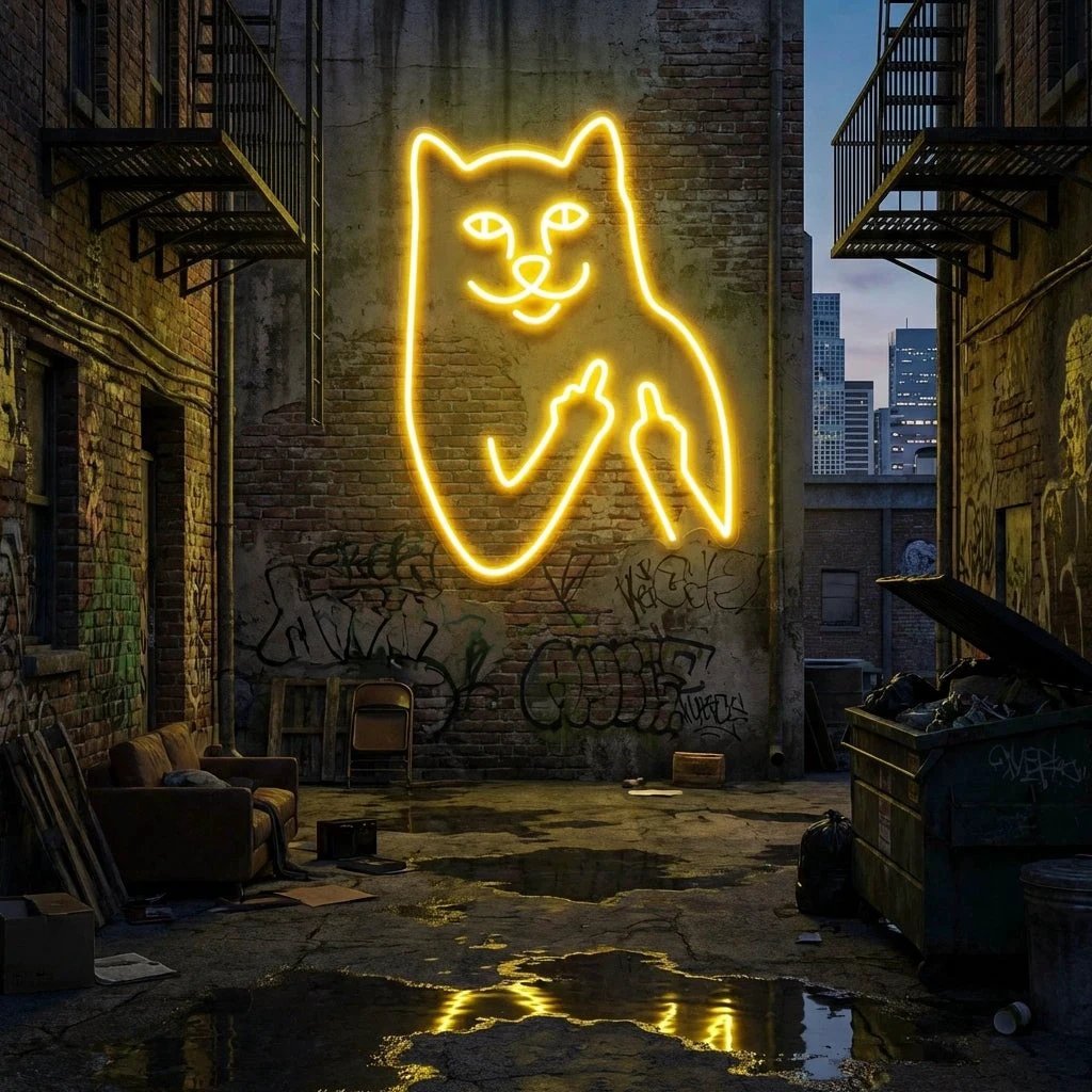 Cat Birdie Led Neon Sign Light