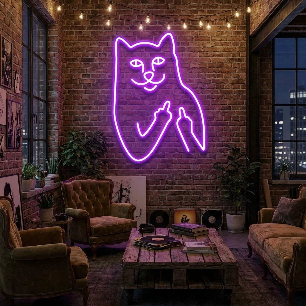 Cat Birdie Led Neon Sign Light