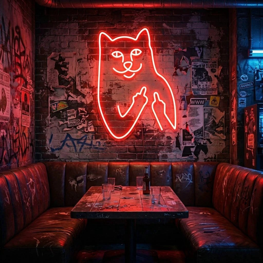 Cat Birdie Led Neon Sign Light