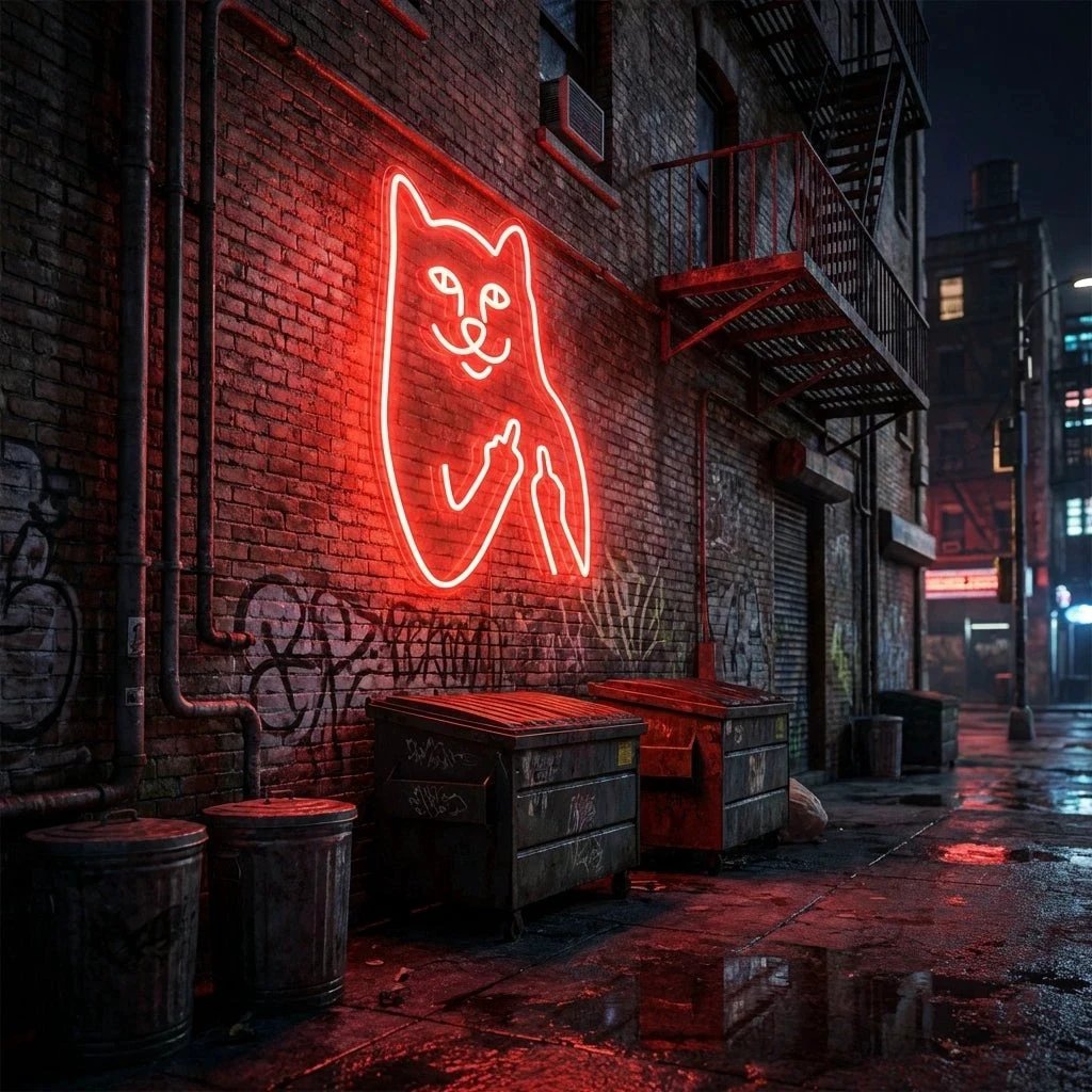 Cat Birdie Led Neon Sign Light