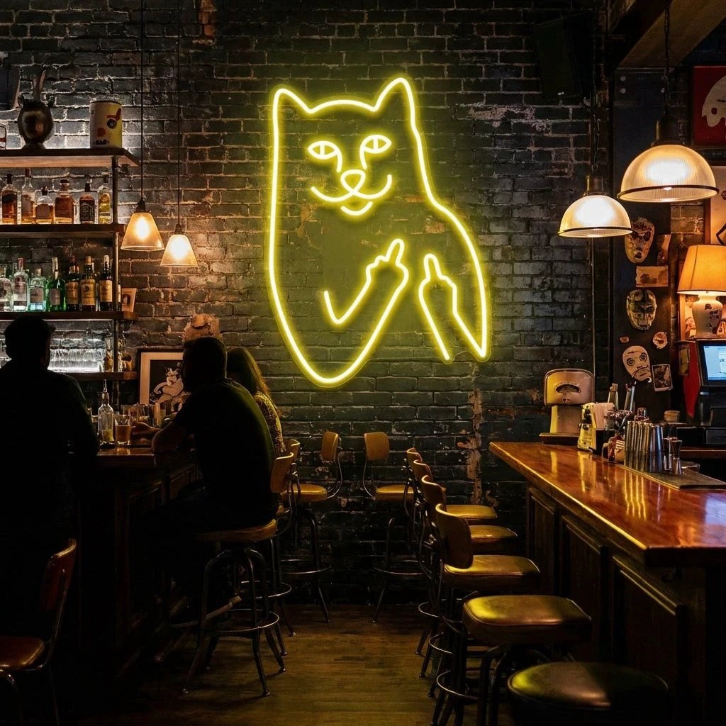 Cat Birdie Led Neon Sign Light