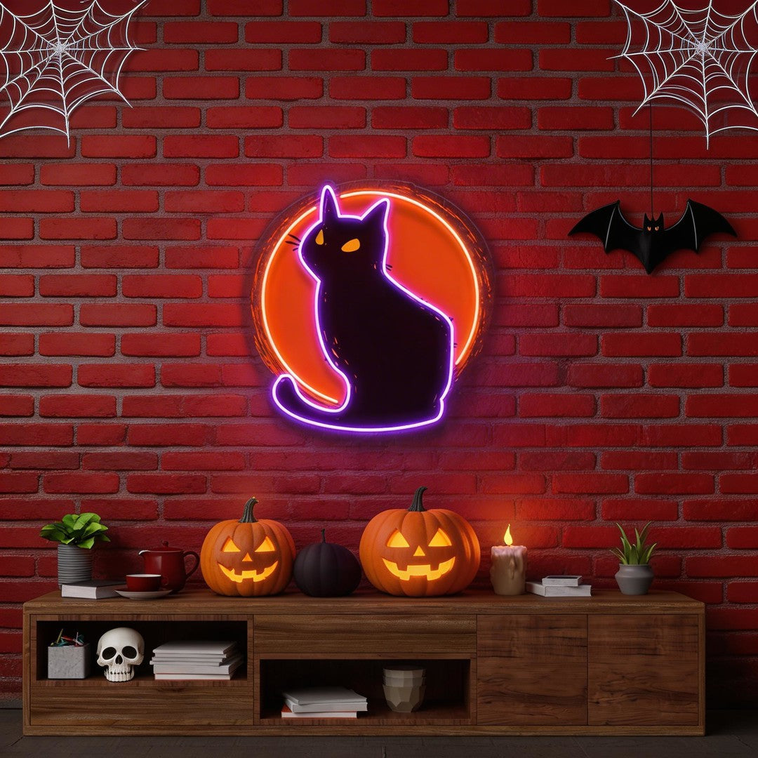 Cat halloween Artwork Led Neon Sign Light