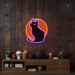Cat halloween Artwork Led Neon Sign Light