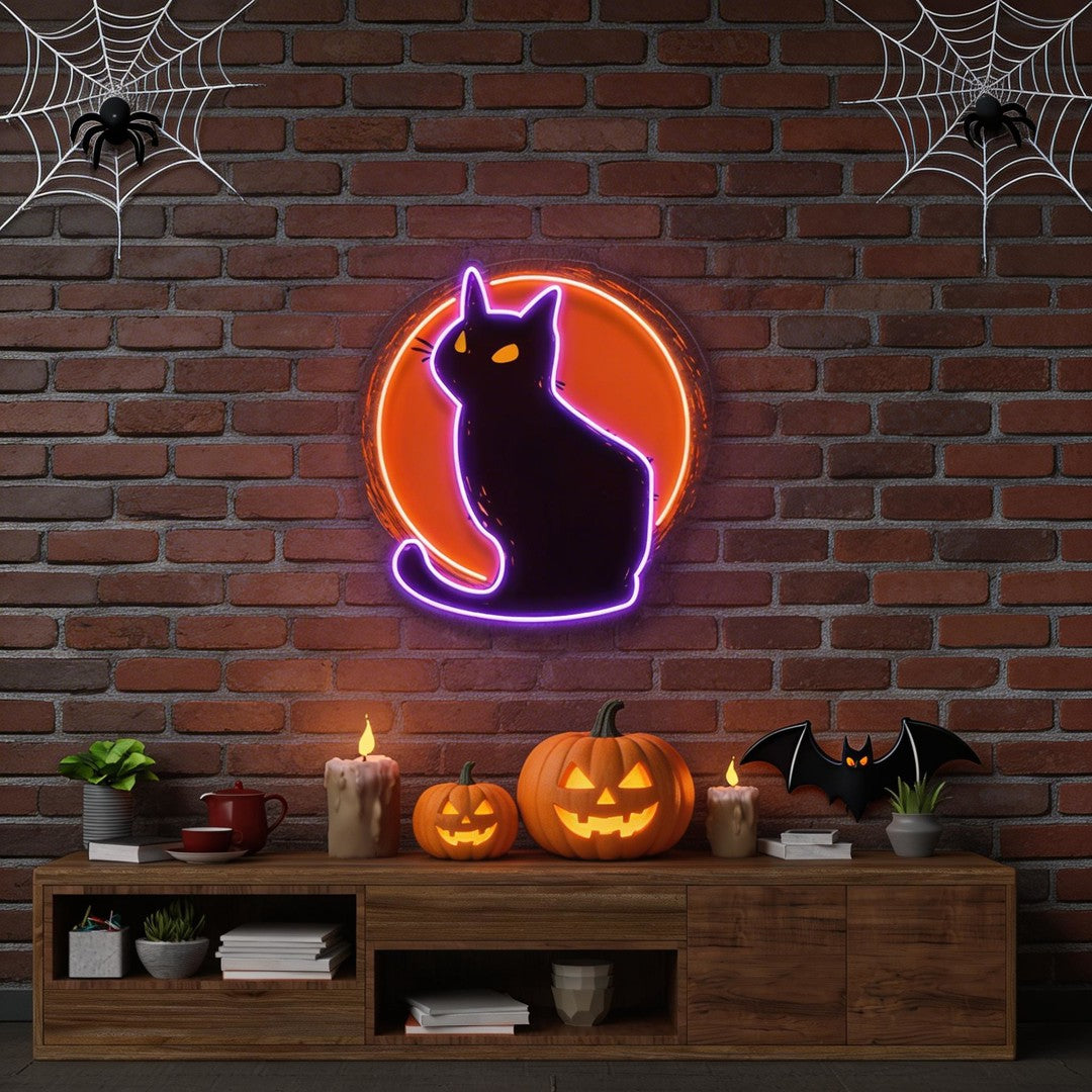Cat halloween Artwork Led Neon Sign Light