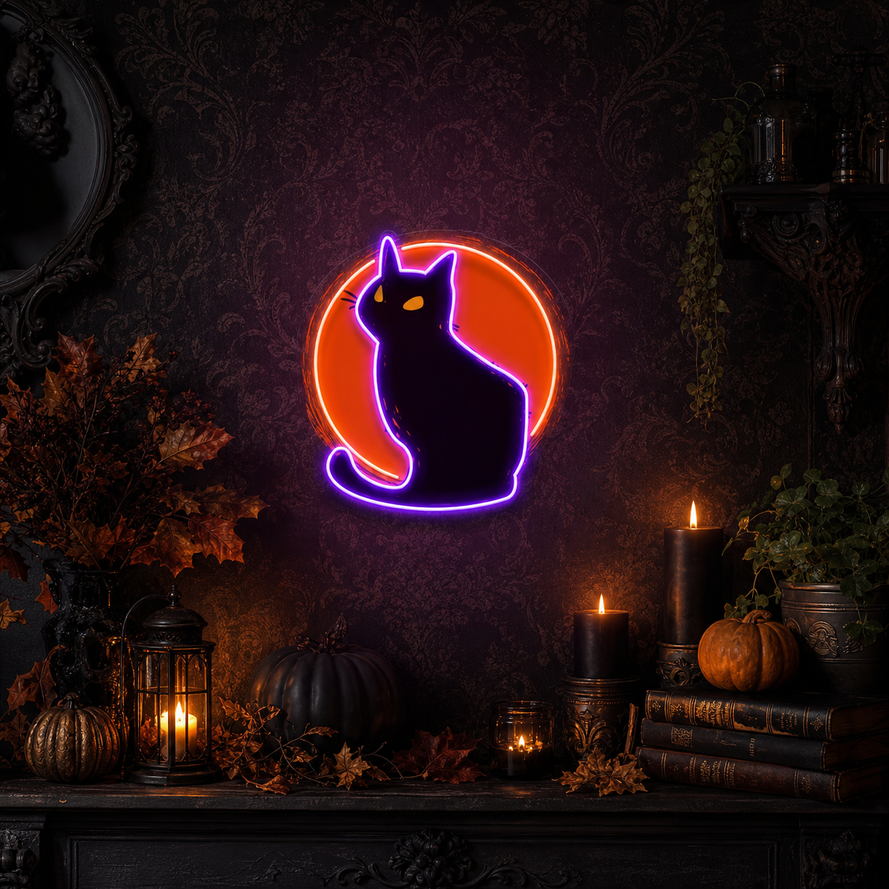 Cat halloween Artwork Led Neon Sign Light
