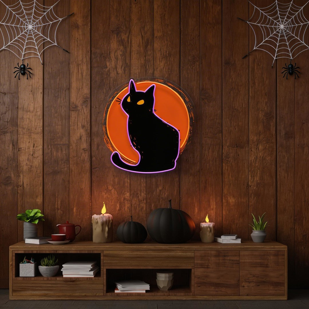 Cat halloween Artwork Led Neon Sign Light