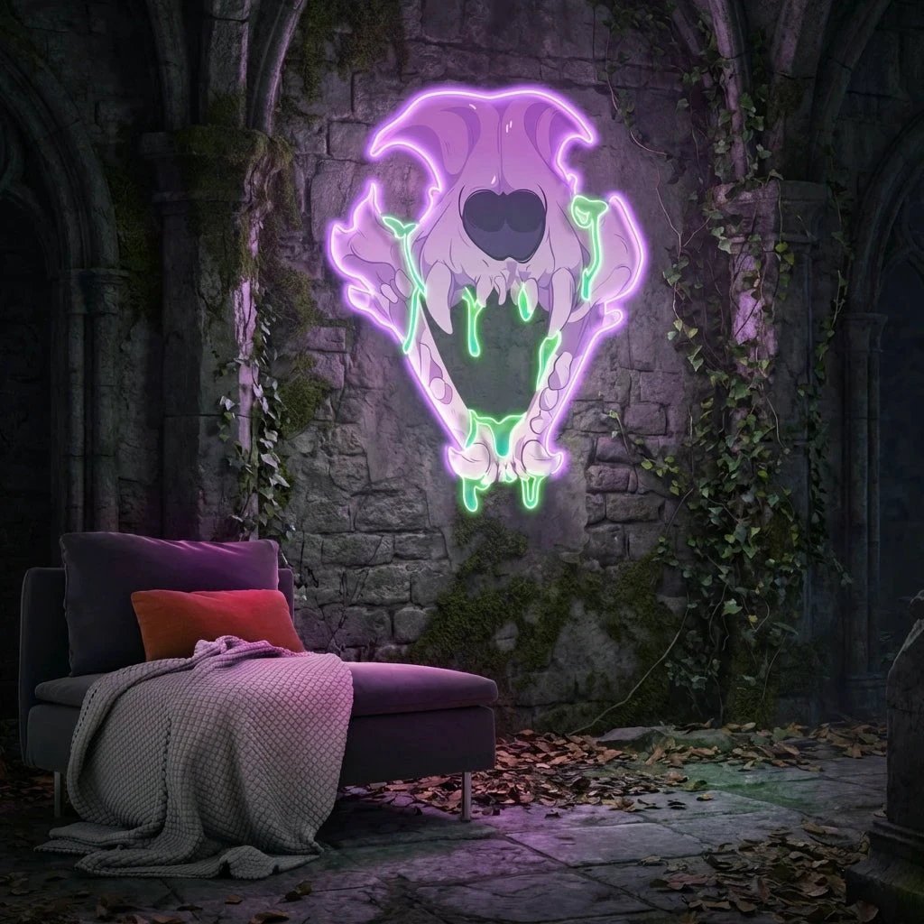Cat skull Art Work Led Neon Sign Light