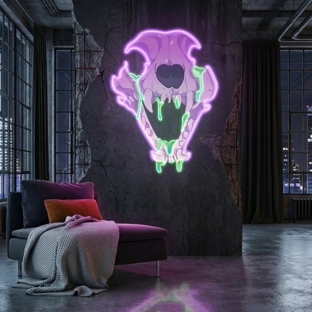 Cat skull Art Work Led Neon Sign Light