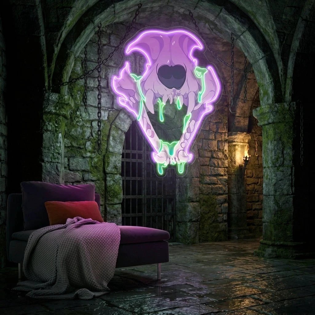 Cat skull Art Work Led Neon Sign Light