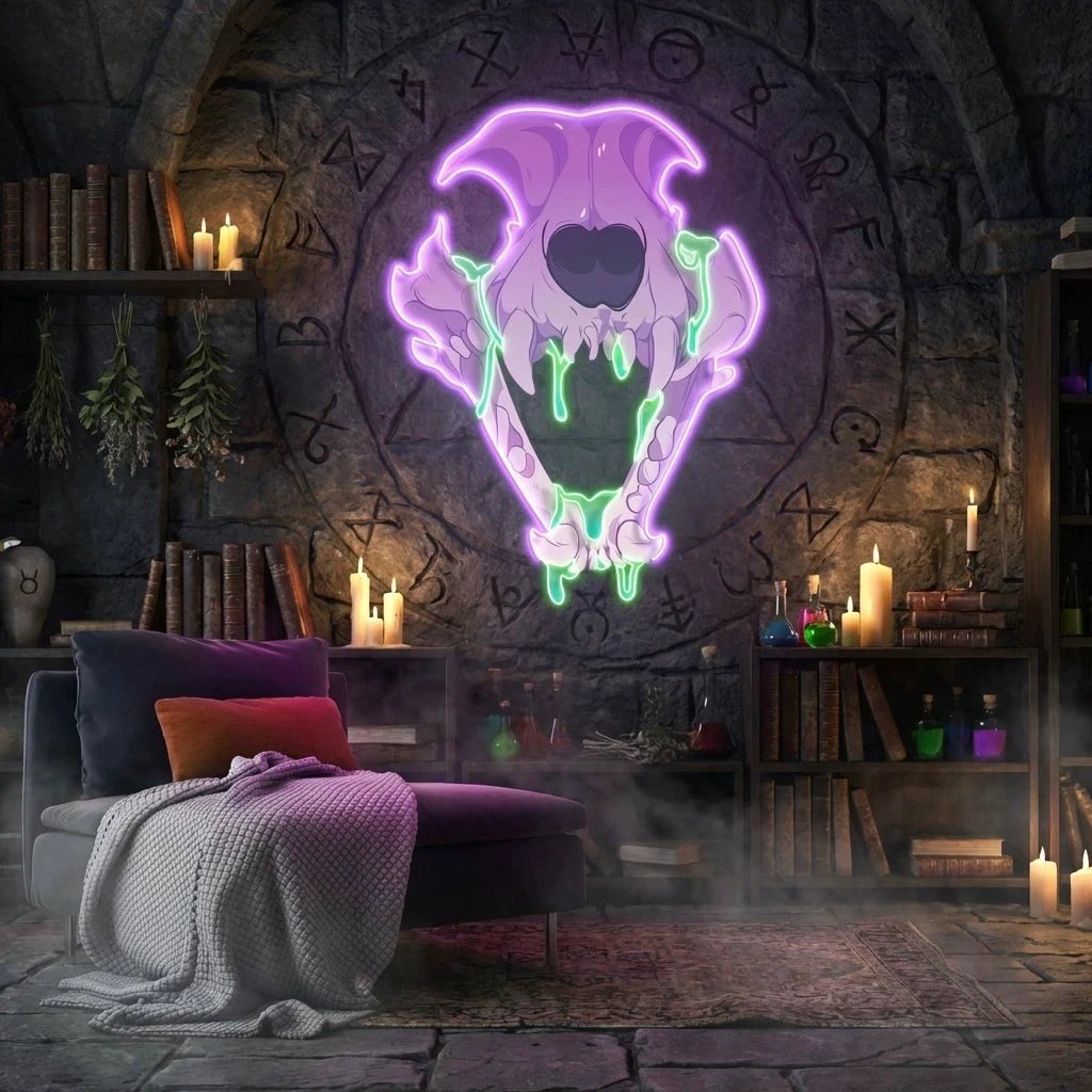Cat skull Art Work Led Neon Sign Light