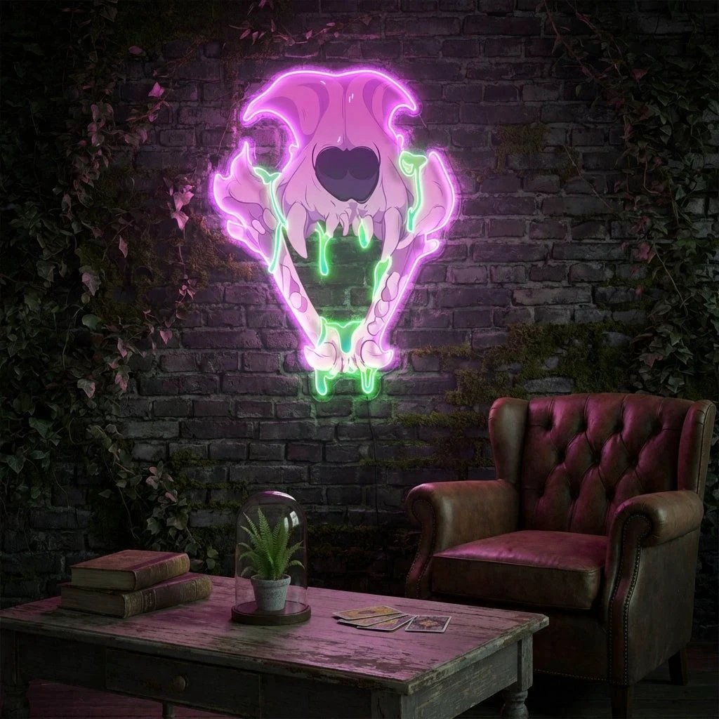 Cat skull Art Work Led Neon Sign Light