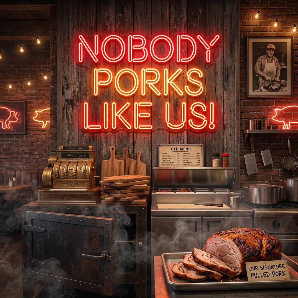 Custom Neon: NOBODY PORKS LI...