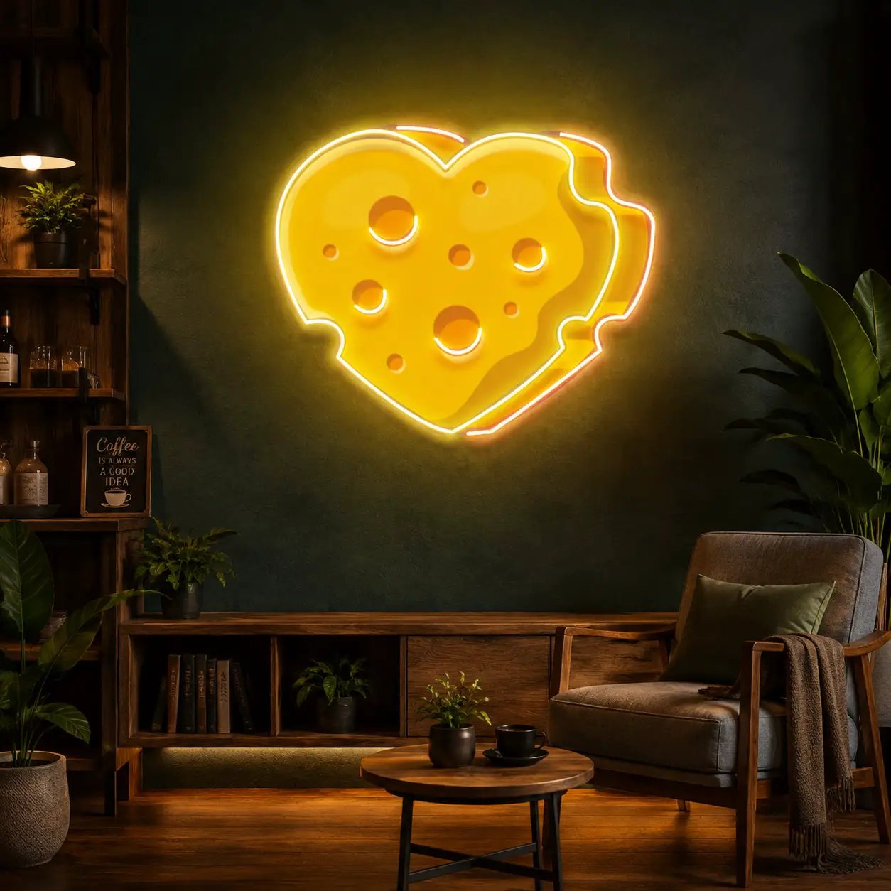 Cheese Heart Led Neon Acrylic Artwork