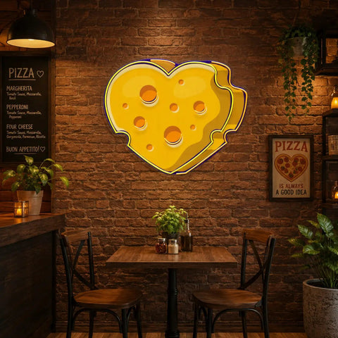 Cheese Heart Led Neon Acrylic Artwork