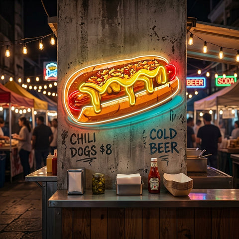 Chili Cheese Dog LED Neon Sign Light Pop Art