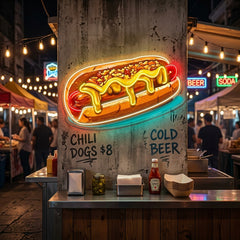 Chili Cheese Dog LED Neon Sign Light Pop Art