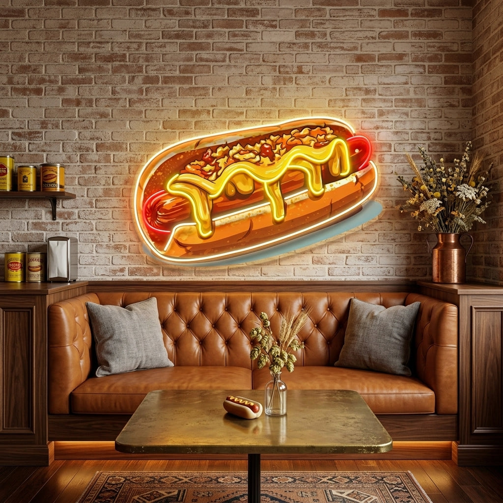 Chili Cheese Dog LED Neon Sign Light Pop Art