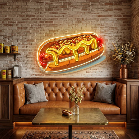 Chili Cheese Dog LED Neon Sign Light Pop Art
