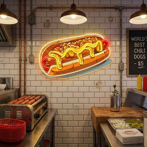 Chili Cheese Dog LED Neon Sign Light Pop Art