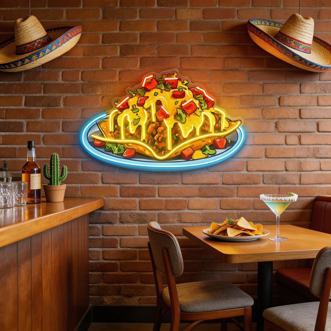 Chili Cheese Nachos LED Neon Sign Light Pop Art