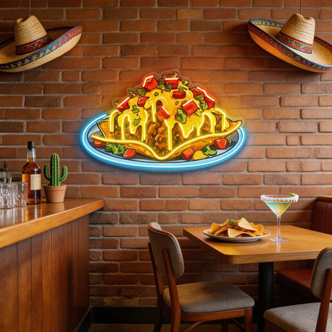 Chili Cheese Nachos LED Neon Sign Light Pop Art