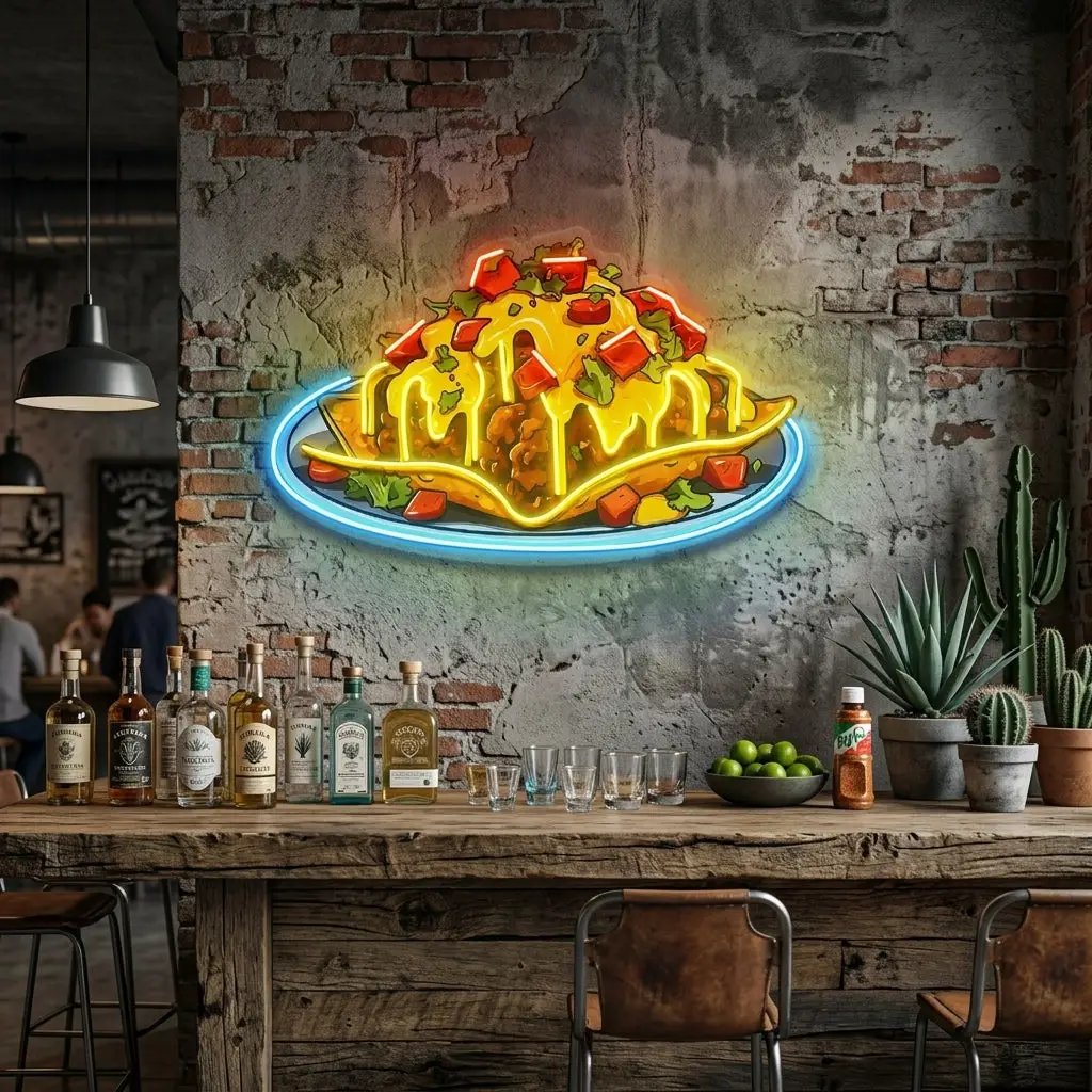 Chili Cheese Nachos LED Neon Sign Light Pop Art