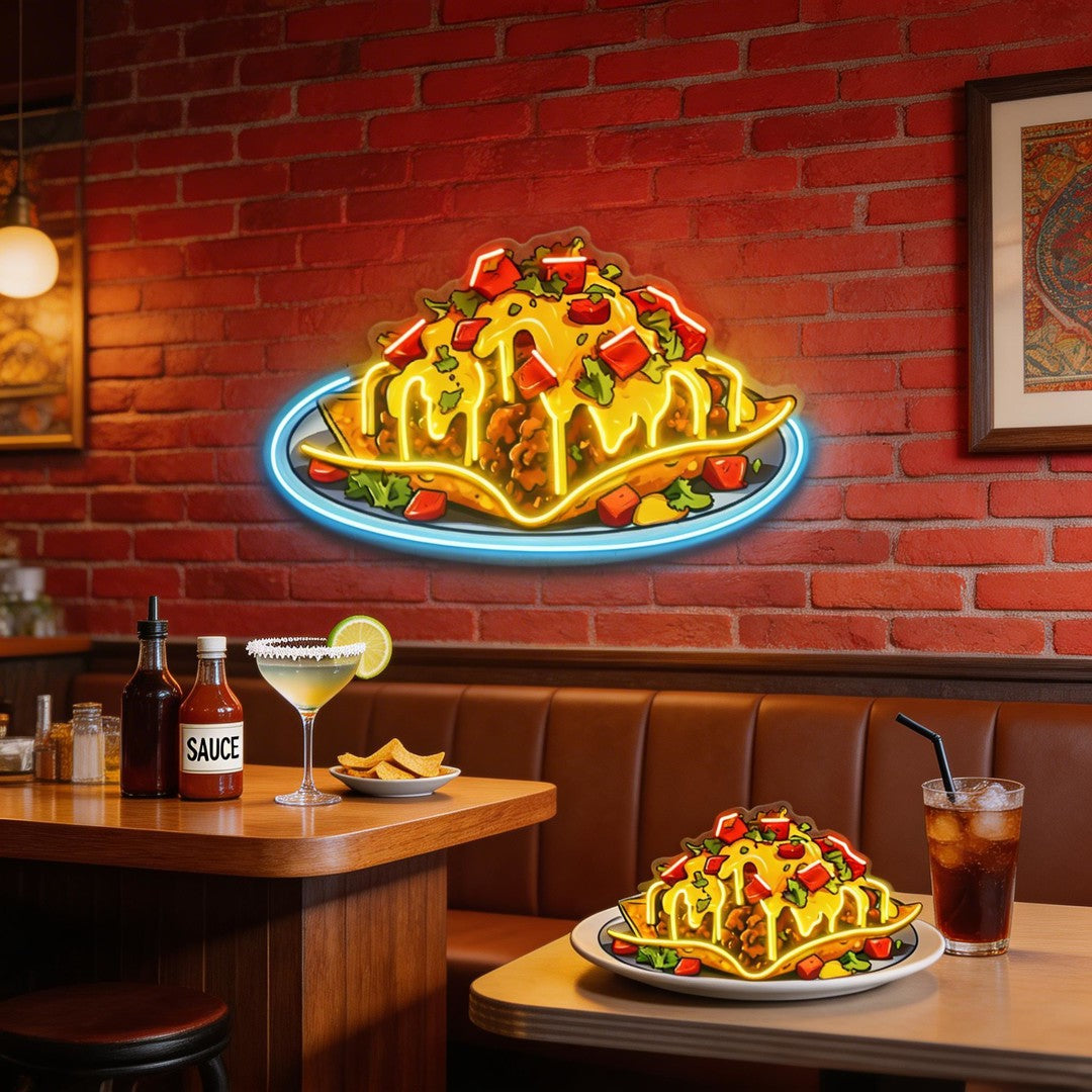 Chili Cheese Nachos LED Neon Sign Light Pop Art