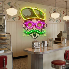 Chill Guy With Weed And Wear Glasses LED Neon Sign Light Pop Art