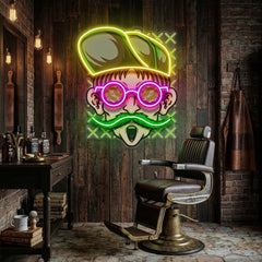 Chill Guy With Weed And Wear Glasses LED Neon Sign Light Pop Art