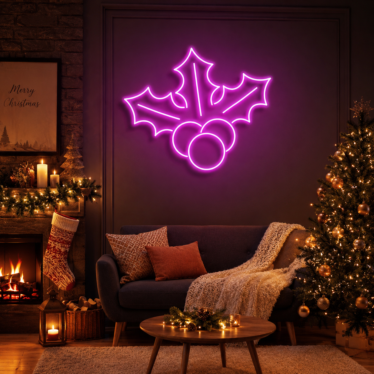 Christmas Holly Flex Neon Sign
