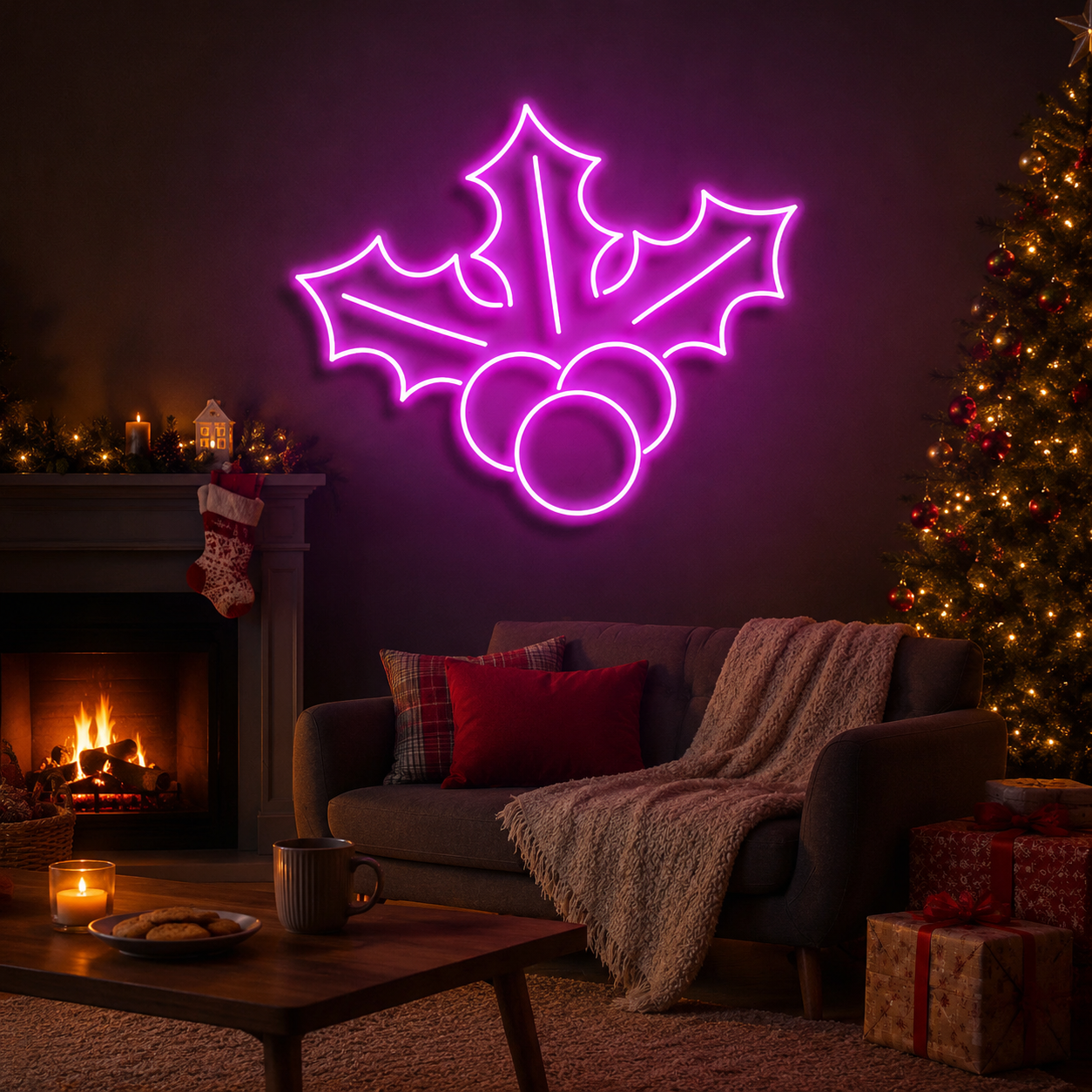 Christmas Holly Flex Neon Sign