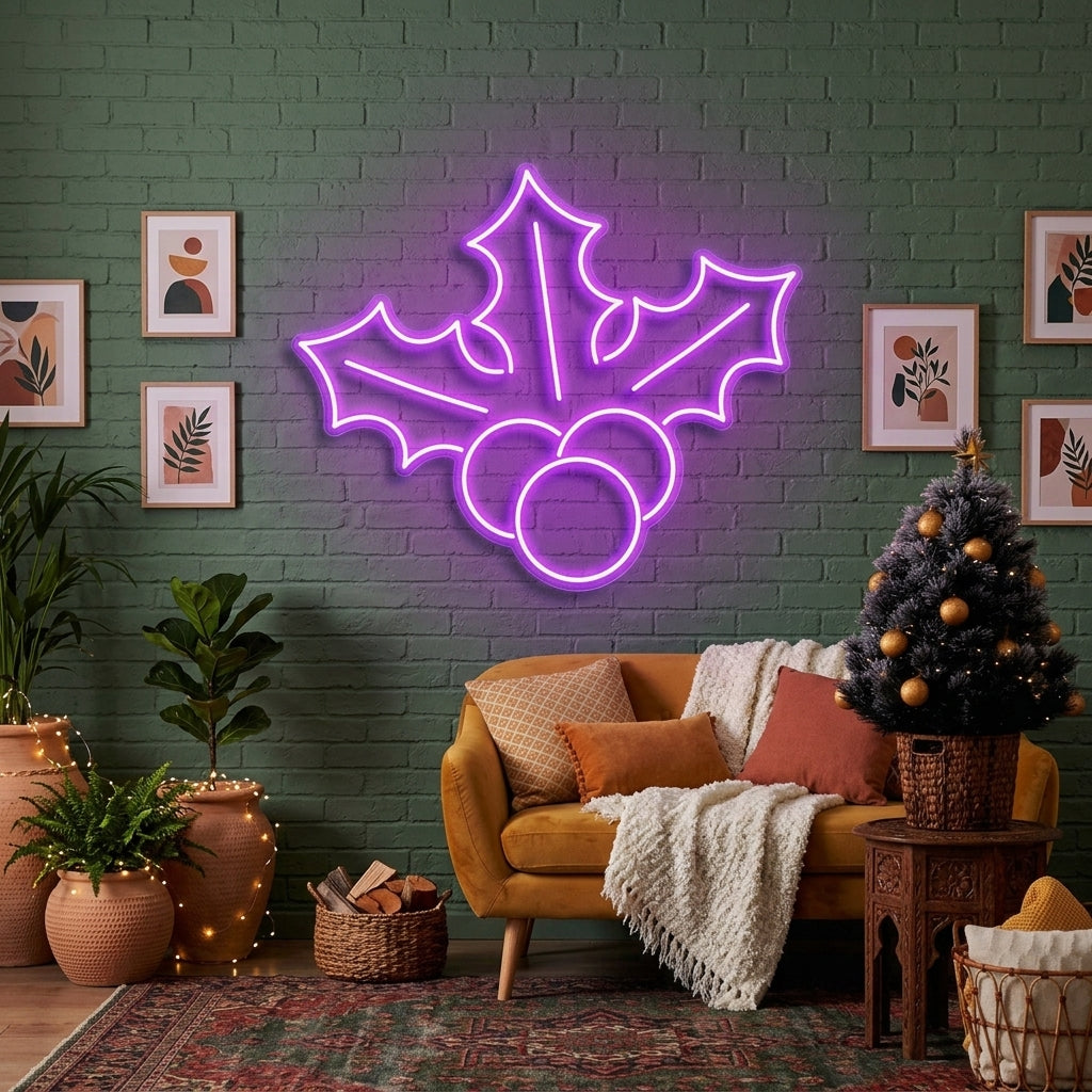 Christmas Holly Flex Neon Sign
