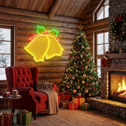 Christmas Double Bell Led Neon Sign Light