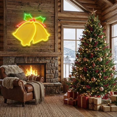 Christmas Double Bell Led Neon Sign Light