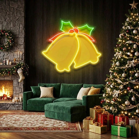 Christmas Double Bell Led Neon Sign Light
