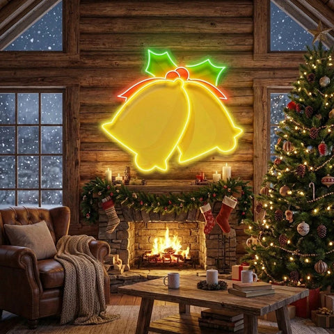 Christmas Double Bell Led Neon Sign Light