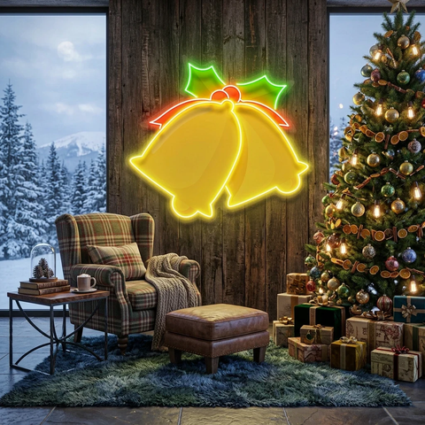 Christmas Double Bell Led Neon Sign Light