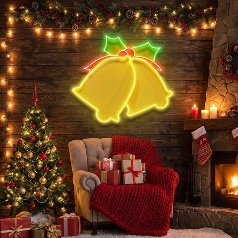 Christmas Double Bell Led Neon Sign Light