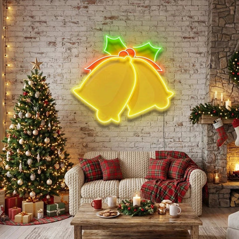 Christmas Double Bell Led Neon Sign Light