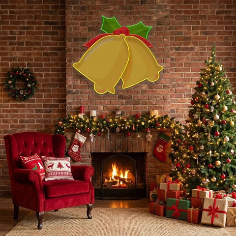 Christmas Double Bell Led Neon Sign Light