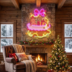 Christmas Gift Basket Led Neon Sign Light