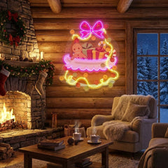 Christmas Gift Basket Led Neon Sign Light