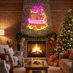 Christmas Gift Basket Led Neon Sign Light