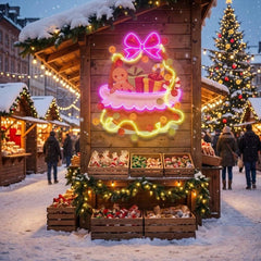 Christmas Gift Basket Led Neon Sign Light